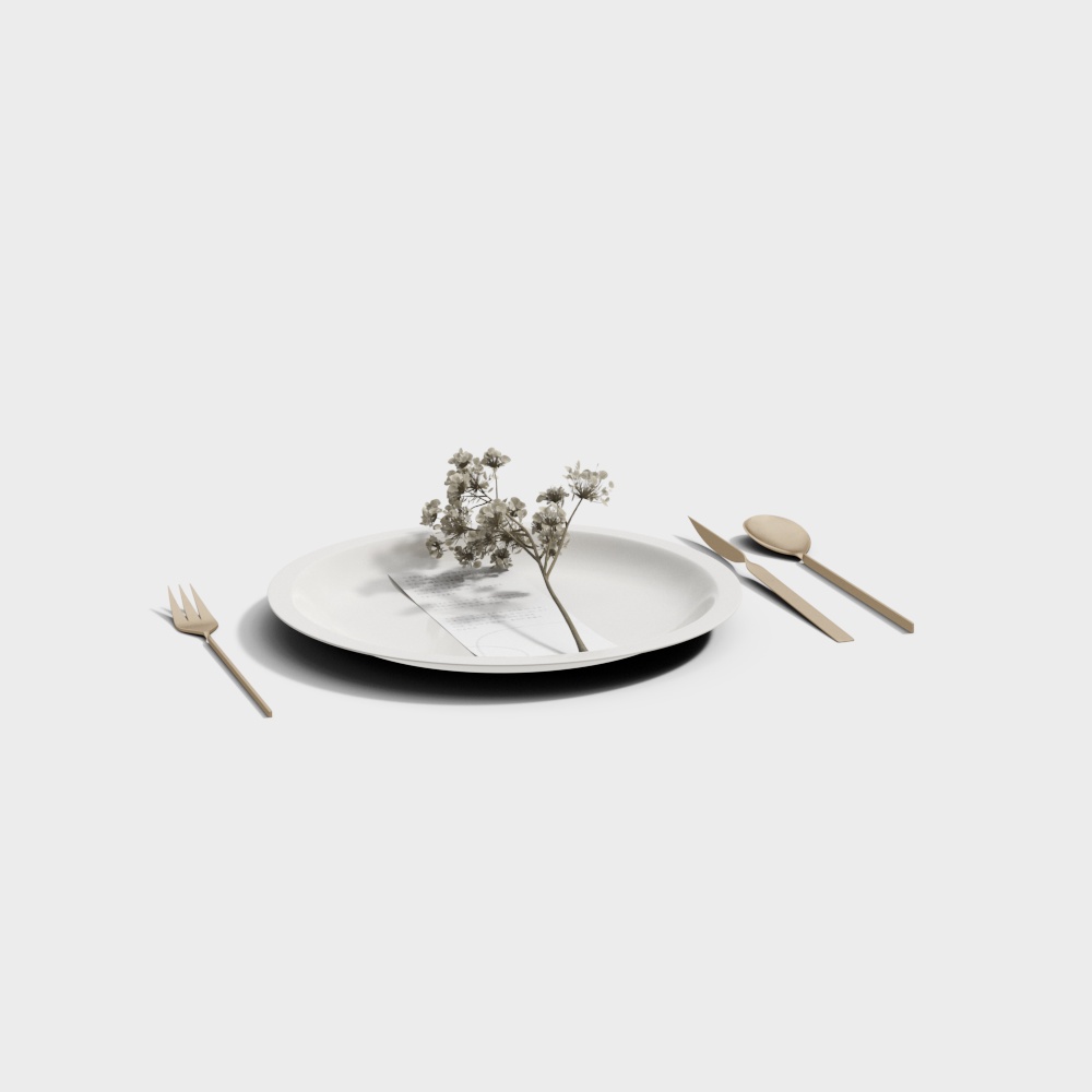 Elegant Dining Table 3D Model – Modern Minimalist Design