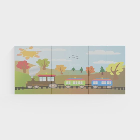 Charming Fun Train 3D model for Creative Projects