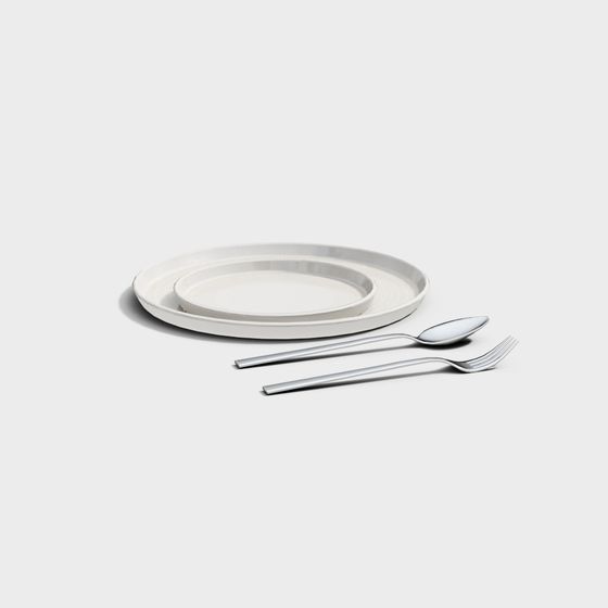 Elegant Tableware Set 3D model