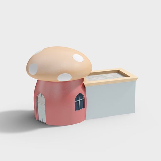 Charming Mushroom House 3D Model for Creative Projects