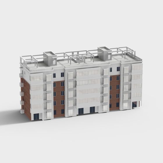 Modern Urban Apartment Building 3D model