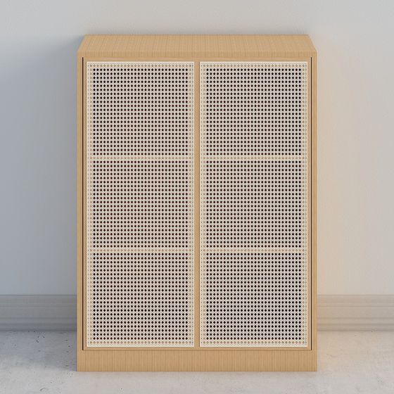Wooden Hollow Cabinet 3D model for Modern Aesthetics