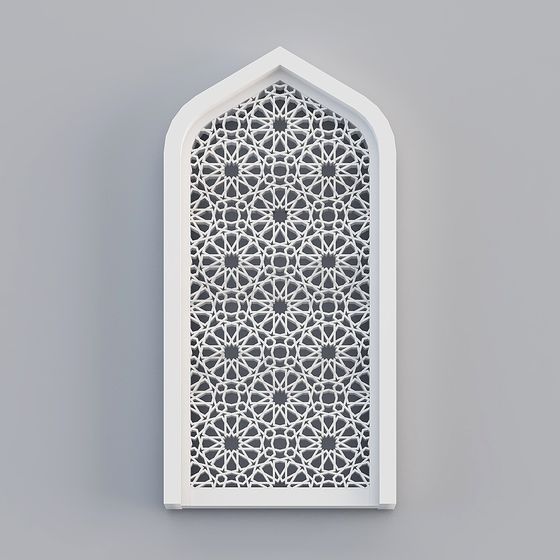 Stylish Arabic Geometric Pattern 3D model for Creative Spaces