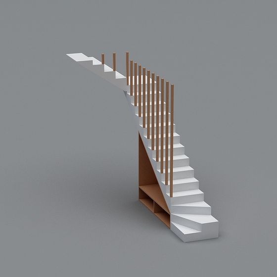Minimalist Low-Polygon Staircase 3D model