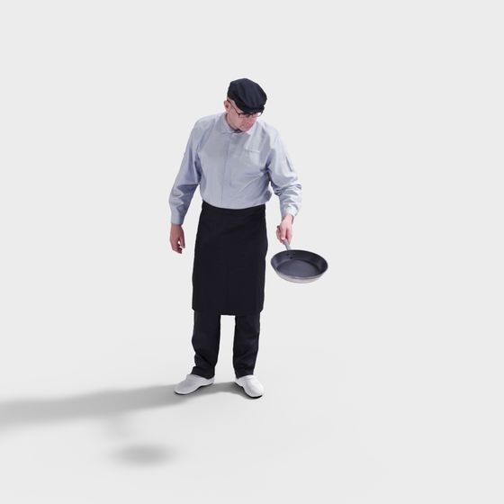 Realistic Chef 3D Model for Culinary Scenes