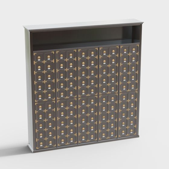 Vintage Modern Archive Cabinet 3D model