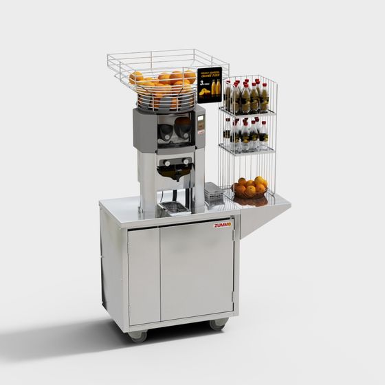 Contemporary Juice Bar Cart 3D model for Creative Projects