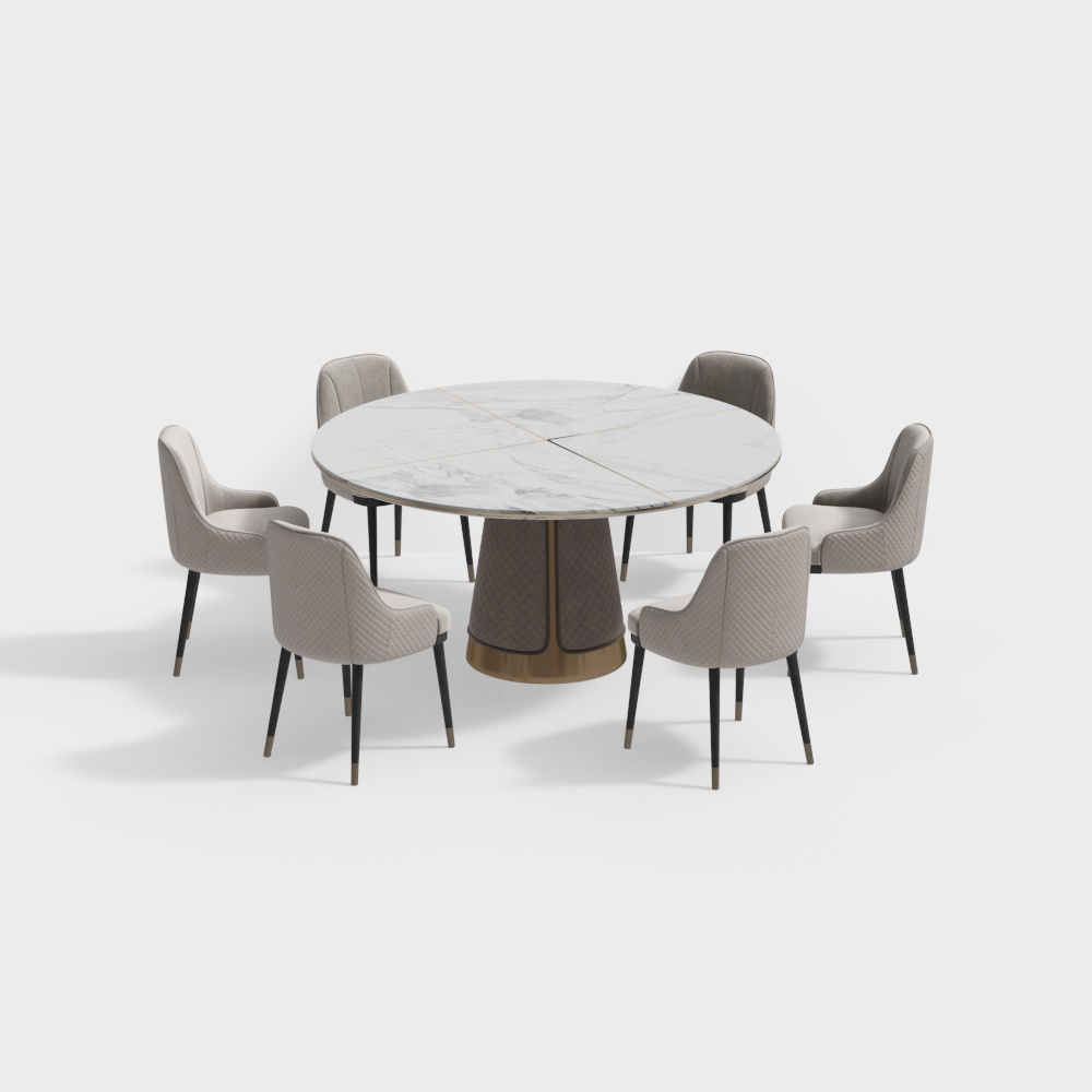 Masasanty/Masa Shengdi-Modern Light Luxury Dining Table Set [Aurora/Aurora]