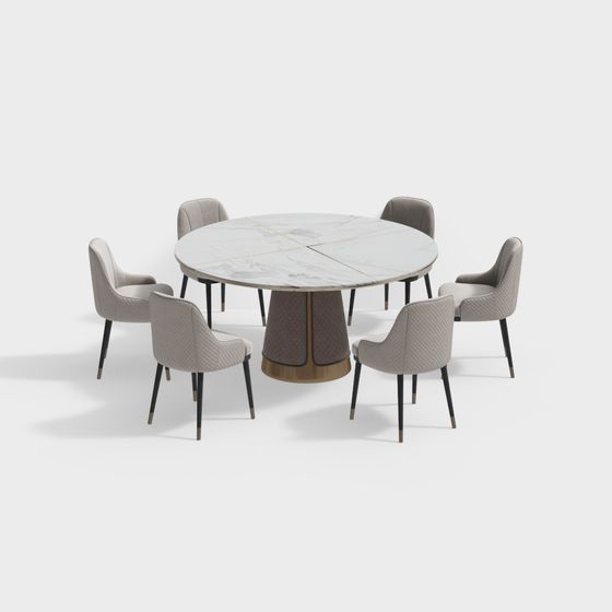 Elegant Round Table 3D model for Modern and Classic Spaces