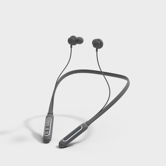 Sleek Neckband Headphones 3D model