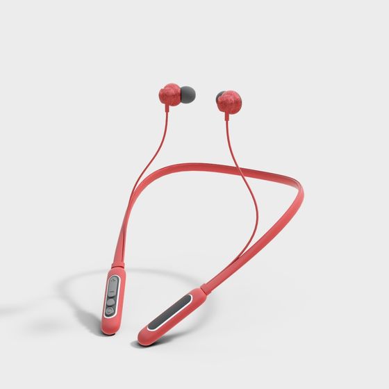 Trendy Bluetooth Neckband Earphones 3D Model