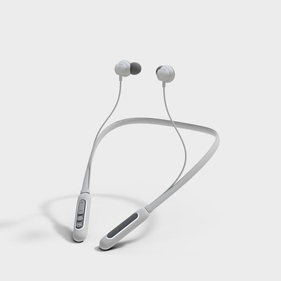 Sleek Neckband Headphones 3D Model
