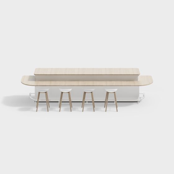 Modern Conference Table and Bar Combo 3D model