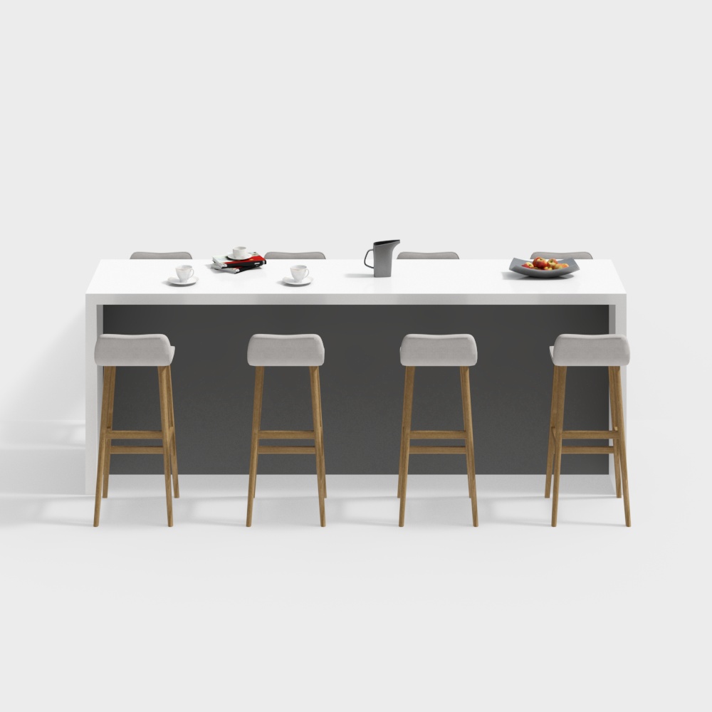 Urban Bar 3D Model – Minimalist Low-Poly Design