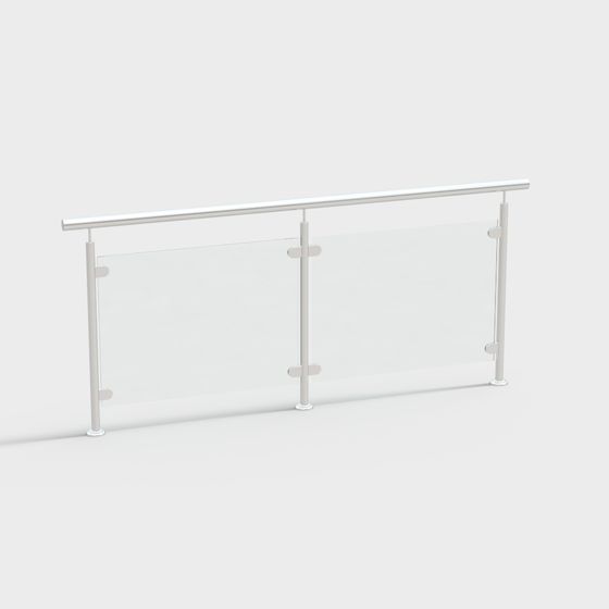Guardrail 3D Model in Gray