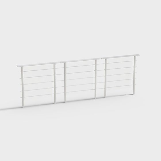Elegant Minimalist Railing 3D model for Creative Spaces