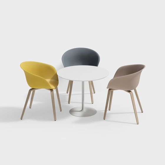 Urban Corner Dining Table and Chair Set 3D model