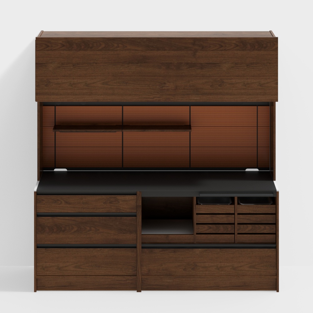 Happy Sideboard - 2100 models (coffee master + chest of drawers) - Black walnut