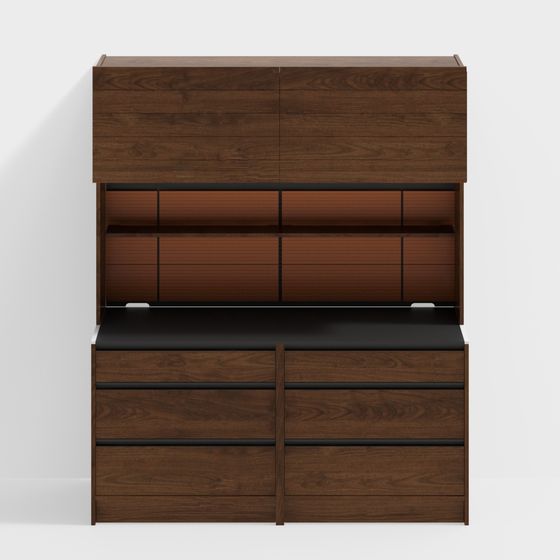 City Bookshelf Cabinet 3D model