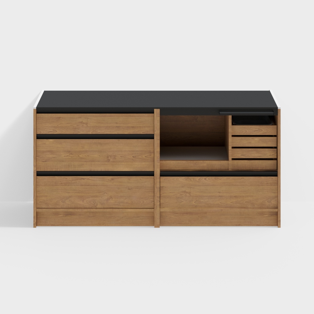 Happy Sideboard Base Cabinet - 1800 models (coffee master + chest of drawers) - cherry wood