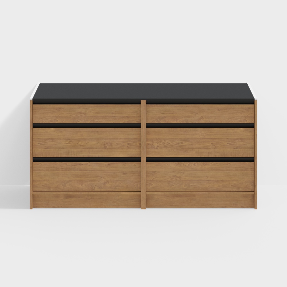 ハッピーサイドボードベースキャビネット - 1800モデル (引き出し + チェスト) - チェリー材