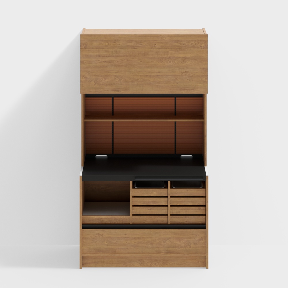 해피 사이드보드 - 1200 모델(커피 마스터 캐비닛) - 체리 우드