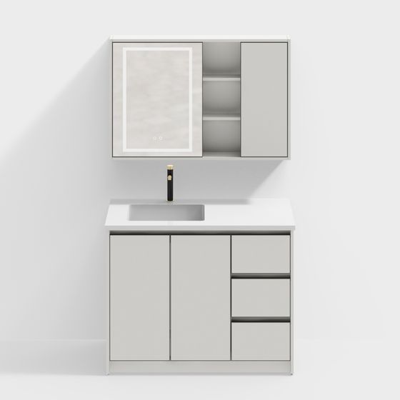 Modern Minimalist Bathroom Cabinet 3D model