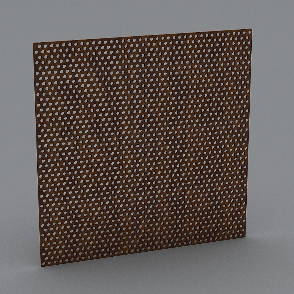Rust Perforated Panel 3D model