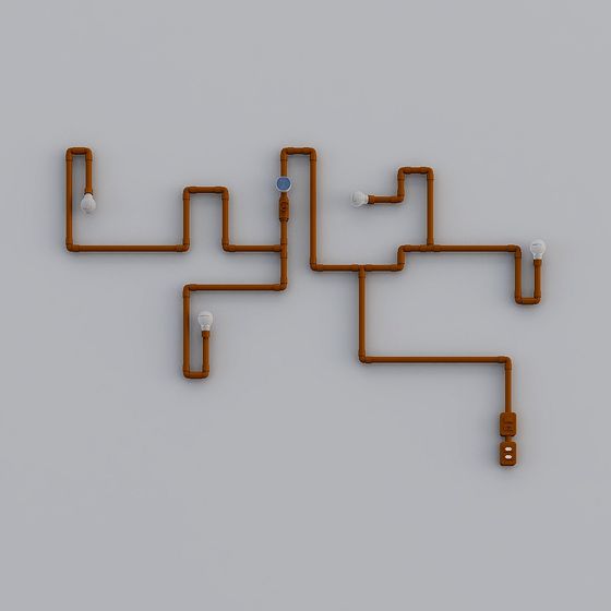 Industrial Lines 3D model for Creative Projects