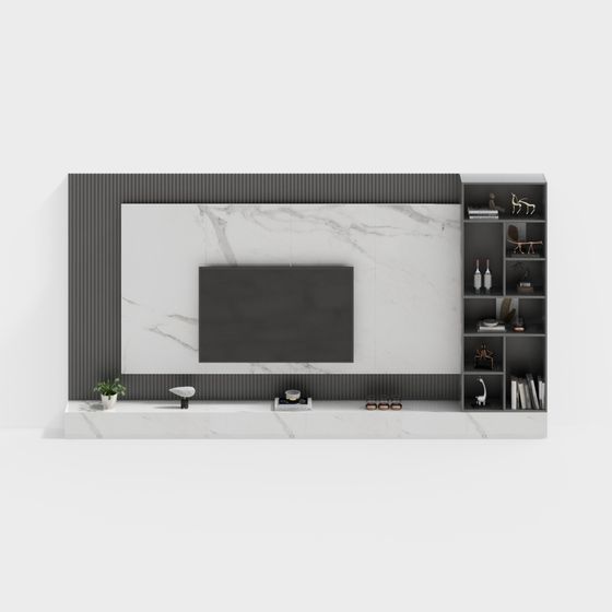 Urban Living Room Display Cabinet 3D model