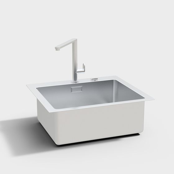 Minimalist Kitchen Sink 3D model for Creative Projects