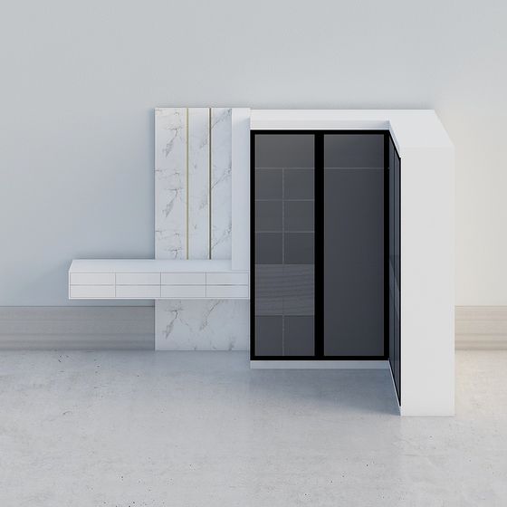 Sleek Minimalist TV Cabinet 3D model for Modern Interiors