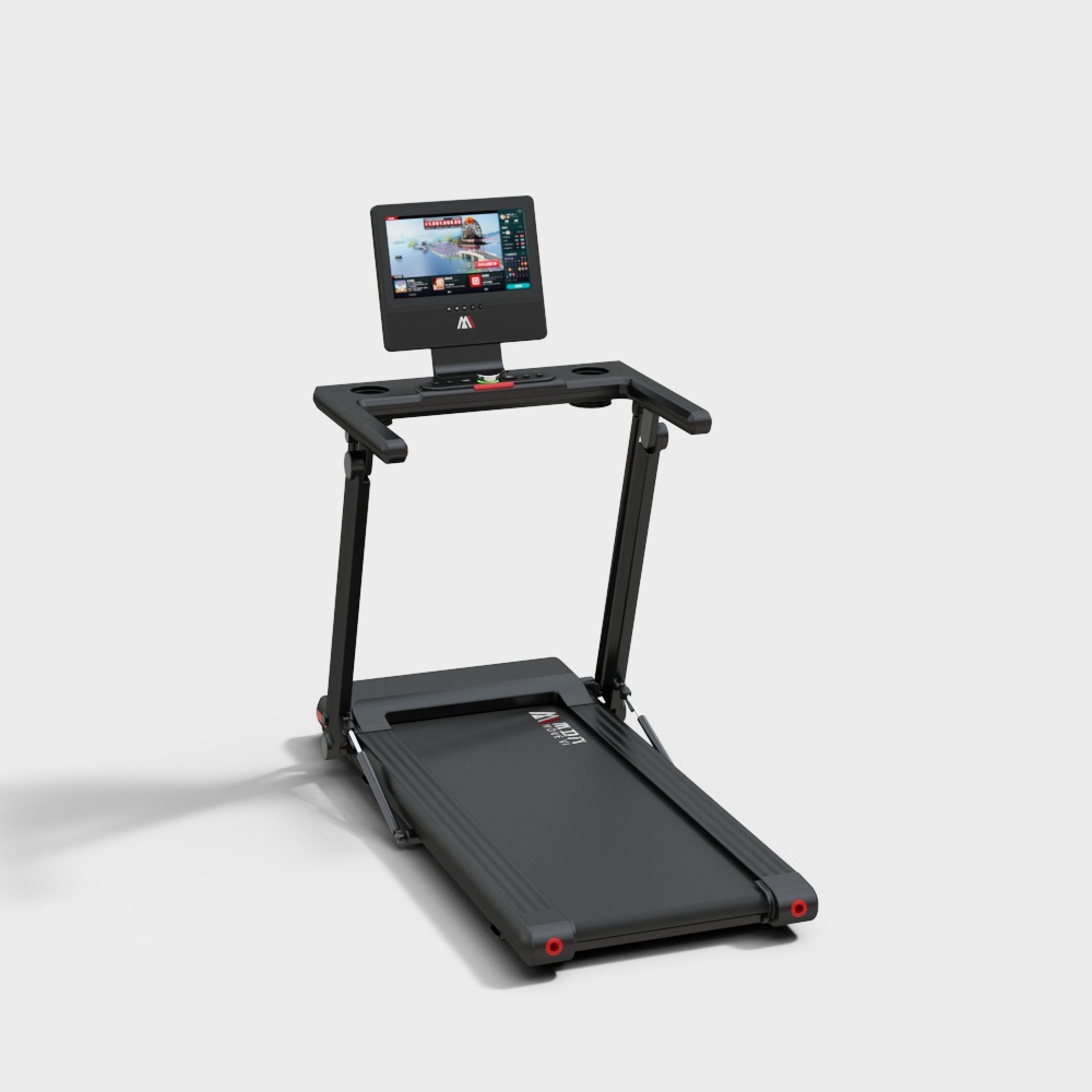 Stylish Smart Treadmill 3D Model – Low-Poly Fitness Equipment