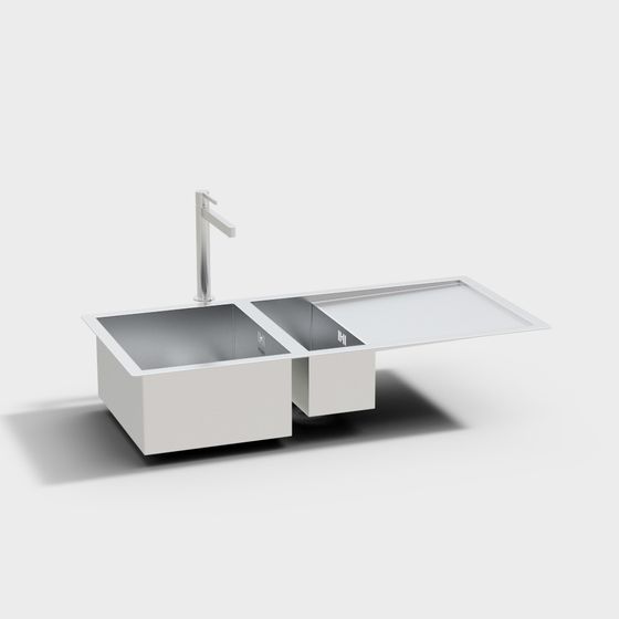 Elegant Dual-Basin Kitchen Sink 3D model
