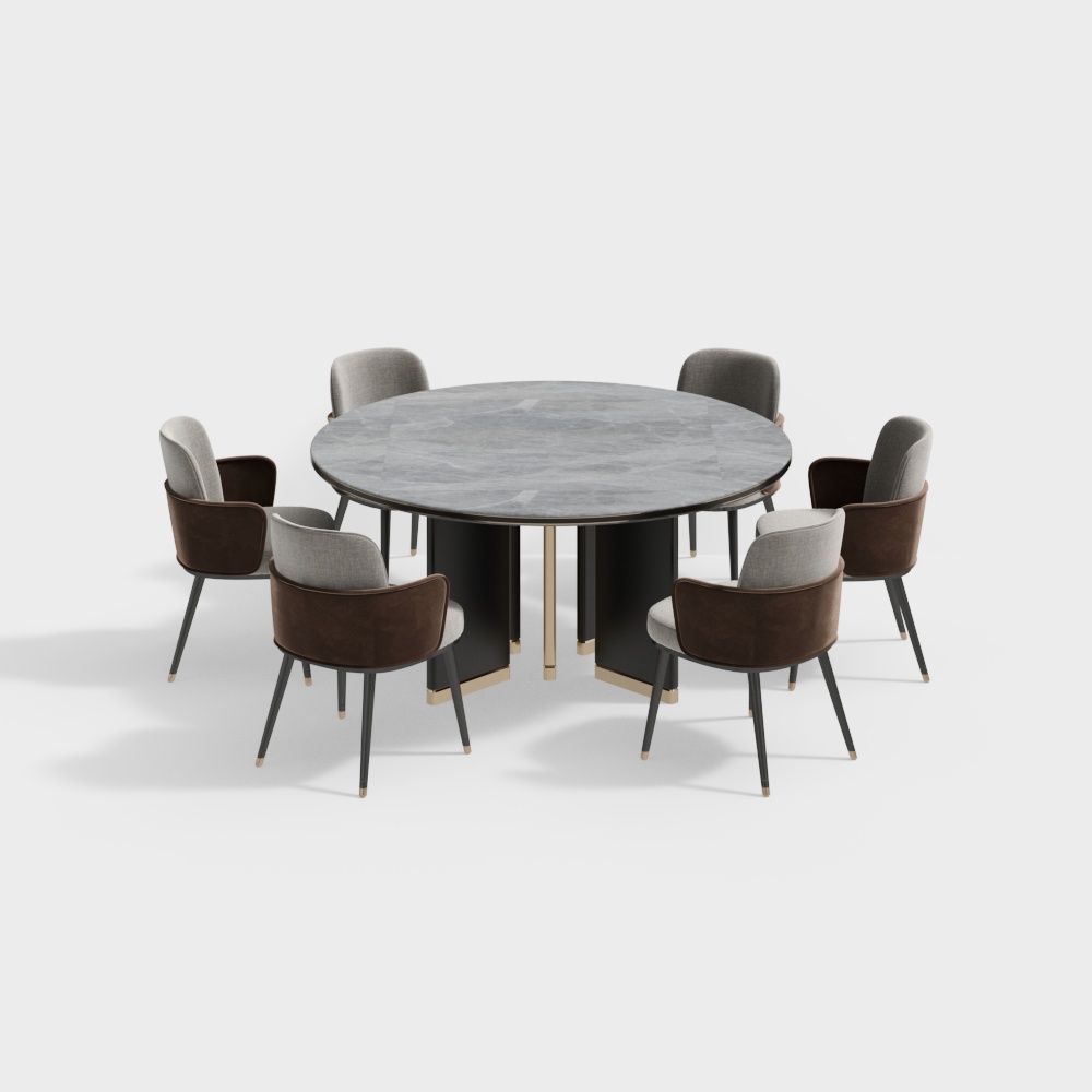 Masasanty/Masa Shengdi-Modern Light Luxury Dining Table Set [Aurora/Aurora]