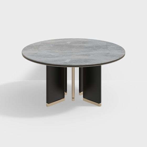 Elegant Low-Poly Round Table 3D model