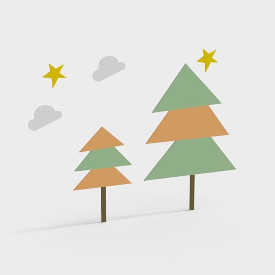 Low-Poly Christmas Tree 3D model for Festive Designs