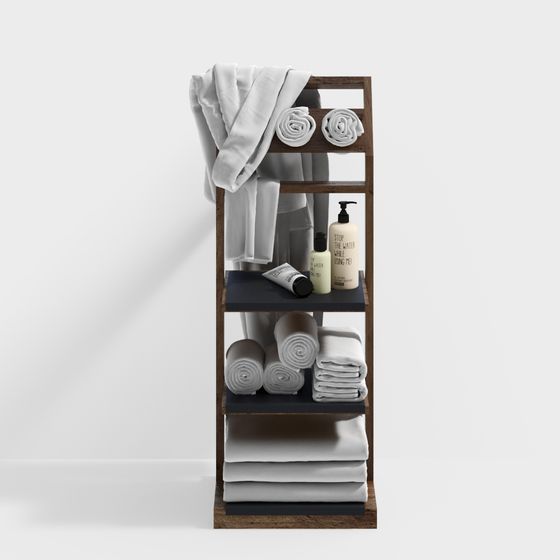 Modern Minimalist Bathroom Storage Rack 3D model