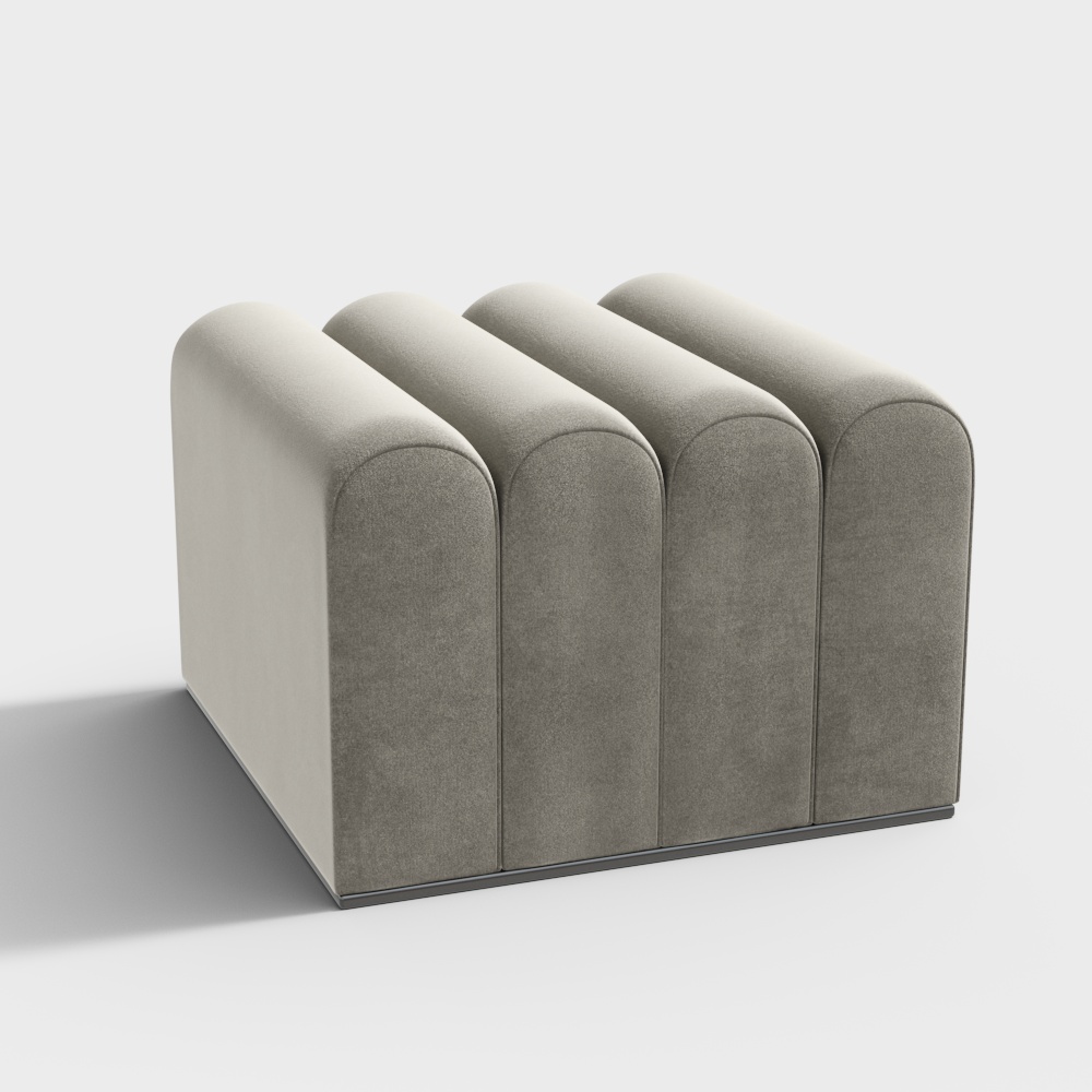 Modular Sofa 3D Model – Low-Poly Curved Design