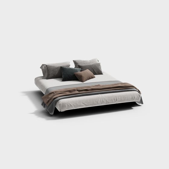 Stylish 3D Bed Model for Contemporary Spaces