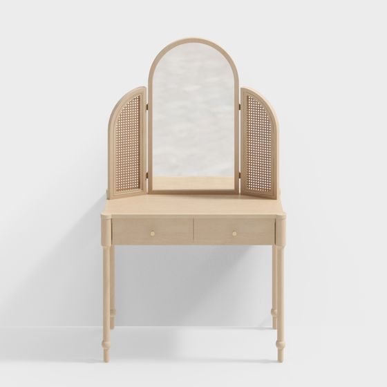 Elegant Low-Poly Vanity Table 3D model