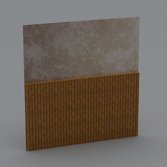 Concrete and Bamboo Screen 3D model