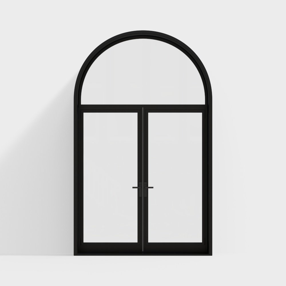 Modern floor-to-ceiling curved windows