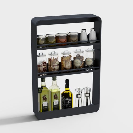 Stylish Kitchen Storage Rack 3D model