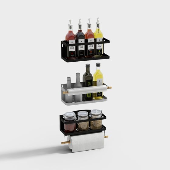 Minimalist Kitchen Storage Rack 3D model