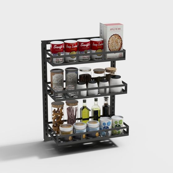 Low-Poly Kitchen Storage Shelf 3D model