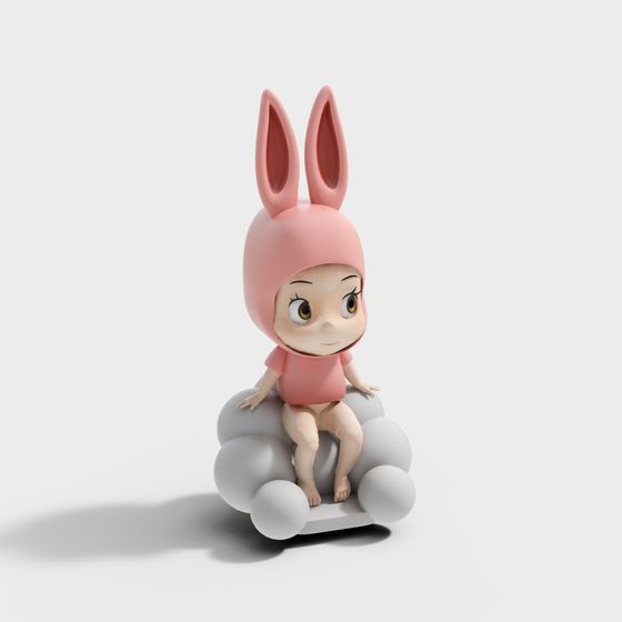 Charming Bunny Babe 3D Model