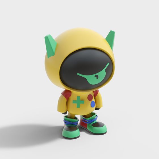 Colorful Low-Poly 3D Doctor Character Model for Kids