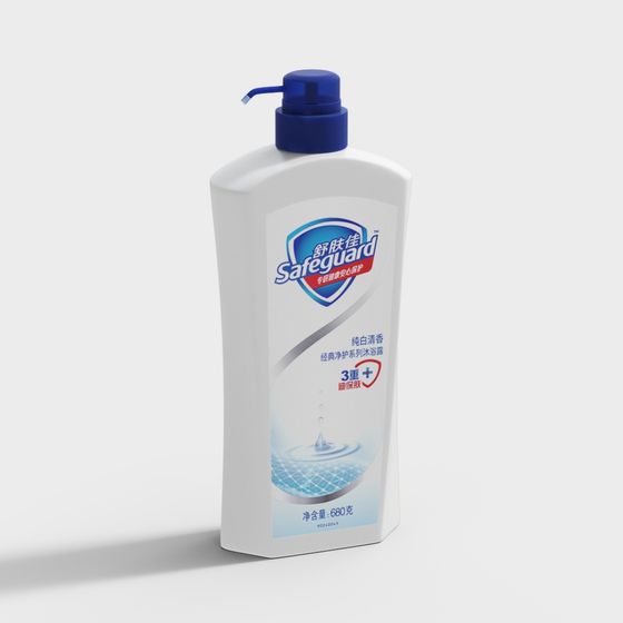 Elegant Safeguard Shower Gel 3D model for Design Projects