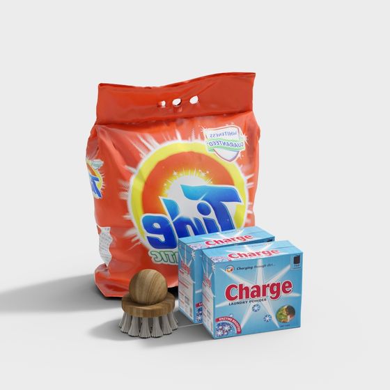 Vibrant Laundry Cleaning Set 3D model